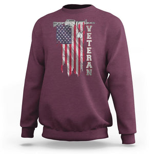 American Veteran Sweatshirt US Flag With Rifle And Dog Tags TS02 Printyourwear