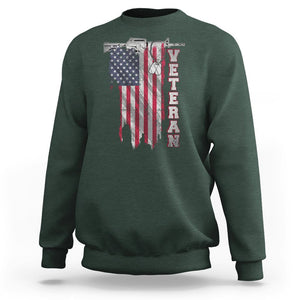 American Veteran Sweatshirt US Flag With Rifle And Dog Tags TS02 Printyourwear