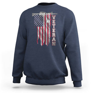 American Veteran Sweatshirt US Flag With Rifle And Dog Tags TS02 Printyourwear