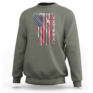 American Veteran Sweatshirt US Flag With Rifle And Dog Tags TS02 Printyourwear