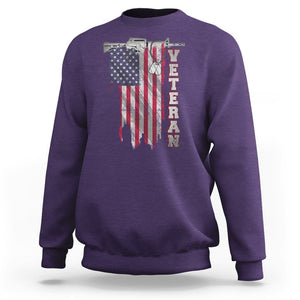 American Veteran Sweatshirt US Flag With Rifle And Dog Tags TS02 Printyourwear