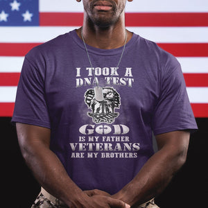 American Veteran T Shirt I Took A DNA Test God Is My Father Veterans Are My Brothers American Eagle TS02 Printyourwear