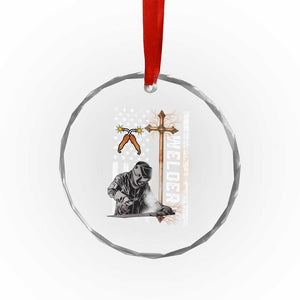 American Welder Crystal Glass Ornament Welding USA Flag Christian Cross TS02 Print Your Wear