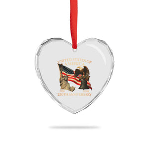 America's 250th Anniversary Heart Crystal Glass Ornament United States Of America 250th Independence Day Freedom TS11 Print Your Wear