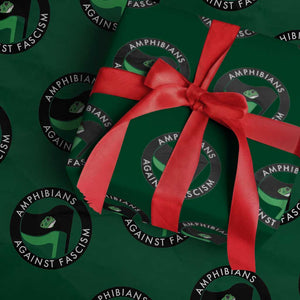 Amphibians Against Fascism Wrapping Paper Roll Anti-Fascist Frog Logo Portland Protest TS02 Christmas Plaid Print Your Wear