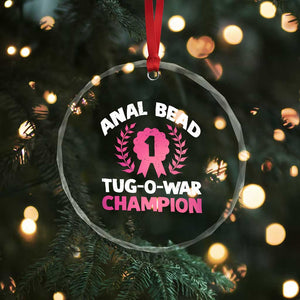 Anal Bead Tug O War Champion Funny Offensive Crystal Glass Ornament Inappropriate Adult Humor Pink TS02 Print Your Wear
