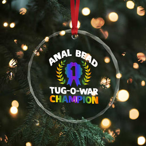 Anal Bead Tug O War Champion Funny Offensive Crystal Glass Ornament Inappropriate Adult Humor Rainbow TS02 Print Your Wear