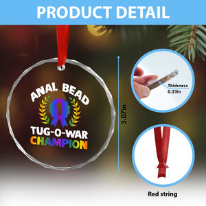 Anal Bead Tug O War Champion Funny Offensive Crystal Glass Ornament Inappropriate Adult Humor Rainbow TS02 Print Your Wear