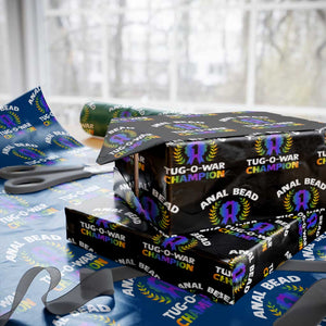 Anal Bead Tug O War Champion Funny Offensive Wrapping Paper Roll Inappropriate Adult Humor Rainbow TS02 Black Print Your Wear