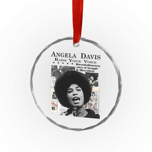 Angela Davis Crystal Glass Ornament Raise Your Voice Revolutionary Power Liberation TS02 Print Your Wear