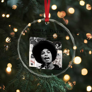 Angela Davis Crystal Glass Ornament Raise Your Voice Revolutionary Power Liberation TS02 Print Your Wear