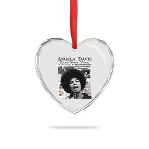 Angela Davis Heart Crystal Glass Ornament Raise Your Voice Revolutionary Power Liberation TS02 Print Your Wear