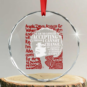 Angela Davis Inspirational Quote Crystal Glass Ornament Black History Month TS14 Transparent Glass 3'' Circle Print Your Wear