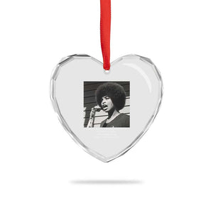 Angela Davis Inspirational Quote Heart Crystal Glass Ornament Black History African Pride Power TS14 Print Your Wear