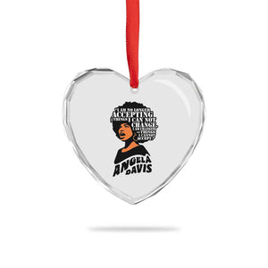 Angela Davis Inspirational Quote Heart Crystal Glass Ornament I Am No Longer Accepting The Things I Cannot Change TS14 Print Your Wear