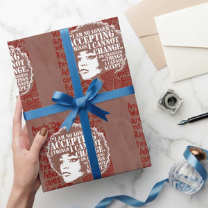 Angela Davis Inspirational Quote Wrapping Paper Roll Black History Month TS14 Mocha Print Your Wear