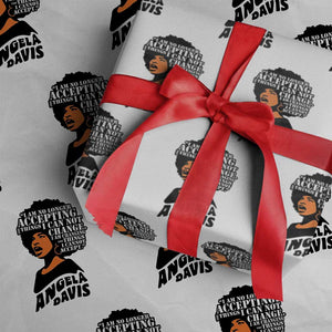 Angela Davis Inspirational Quote Wrapping Paper Roll I Am No Longer Accepting The Things I Cannot Change TS14 White Print Your Wear
