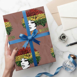 Angela Davis Wrapping Paper Roll Black History Month TS14 Mocha Print Your Wear