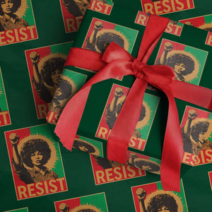 Angela Davis Wrapping Paper Roll Political Protest Resist Civil Rights Freedom TS14 Green Print Your Wear