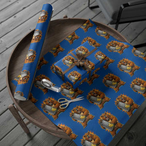 Angry Bear Grating Cheese Grater Hater Fierce Graphic Wrapping Paper Roll TS02 Blue Print Your Wear