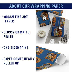 Angry Bear Grating Cheese Grater Hater Fierce Graphic Wrapping Paper Roll TS02 Print Your Wear