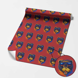 Angry Bear Lets Eat Cheese Wrapping Paper Roll CFB Game Day Sport Fan TS10 Red Print Your Wear