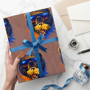 Angry Bear Lets Eat Cheese Wrapping Paper Roll CFB Game Day Sport Fan TS10 Mocha Print Your Wear