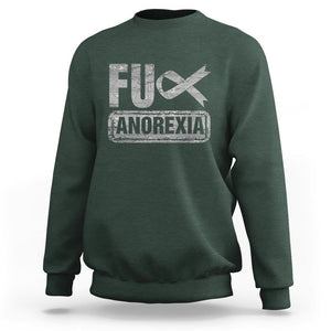 Anorexia Awareness FU Eating Disorders Sweatshirt TS09 Dark Forest Green Printyourwear