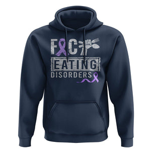 Anorexia Awareness Hoodie FxxK Eating Disorders Purple Ribbon TS09 Navy Printyourwear