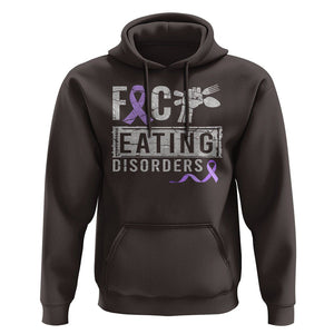 Anorexia Awareness Hoodie FxxK Eating Disorders Purple Ribbon TS09 Dark Chocolate Printyourwear