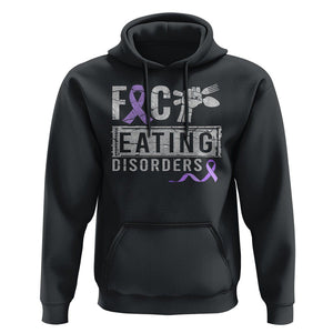 Anorexia Awareness Hoodie FxxK Eating Disorders Purple Ribbon TS09 Black Printyourwear