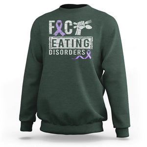 Anorexia Awareness Sweatshirt FxxK Eating Disorders Purple Ribbon TS09 Dark Forest Green Printyourwear