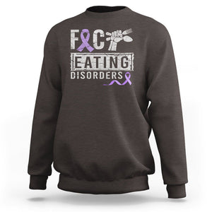 Anorexia Awareness Sweatshirt FxxK Eating Disorders Purple Ribbon TS09 Dark Chocolate Printyourwear