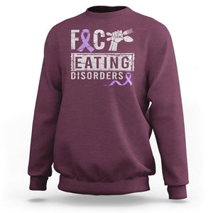 Anorexia Awareness Sweatshirt FxxK Eating Disorders Purple Ribbon TS09 Maroon Printyourwear