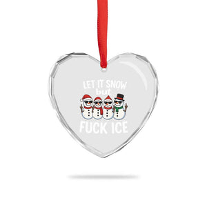 Anti ICE Christmas Heart Crystal Glass Ornament Funny Snowman Cute Finger Let It Snow Funny FDT TS10 Print Your Wear