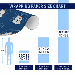 Anti ICE Christmas Wrapping Paper Roll Let It Snow But Fuck Ice Cute Snowman Winter TS10 Print Your Wear