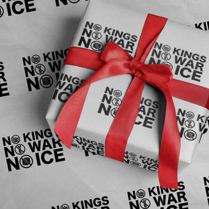 Anti Monarchy Political Wrapping Paper Roll No Kings No Wars No Ice TS12 White Print Your Wear