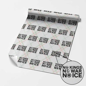 Anti Monarchy Political Wrapping Paper Roll No Kings No Wars No Ice TS12 Christmas Plaid Print Your Wear