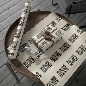 Anti Monarchy Political Wrapping Paper Roll No Kings No Wars No Ice TS12 Beige Print Your Wear