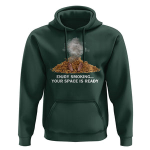 Anti Smoking Hoodie Enjoy Smoking Your Space Is Ready TS09 Dark Forest Green Print Your Wear