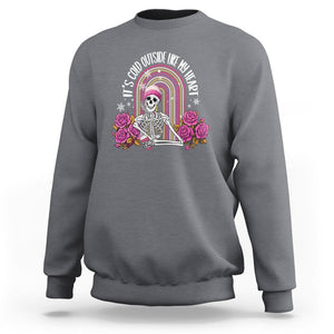 Anti Valentine's Day Sweatshirt It's Cold Outside Like My Heart Skeleton TS09 Charcoal Printyourwear