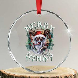 Anti Xmas Crystal Glass Ornament Merry 666Mas Satan Creepy Christmas TS09 Transparent Glass 3'' Circle Print Your Wear