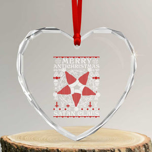 Anti Xmas Heart Crystal Glass Ornament Merry Antichristmas Noel Hat Pentagram TS09 Transparent Glass 3'' Heart Print Your Wear