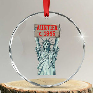 Antifa Fascism Crystal Glass Ornament Statue of Liberty Anti Fascism Patriotic TS14 Transparent Glass 3'' Circle Print Your Wear