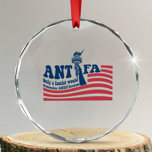 Antifa Fascism Patriotic Crystal Glass Ornament Antifascist Statue of Liberty TS14 Transparent Glass 3'' Circle Print Your Wear