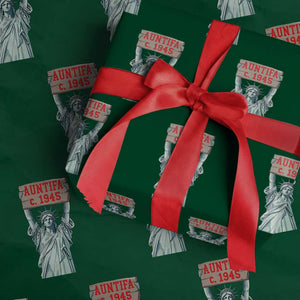 Antifa Fascism Wrapping Paper Roll Statue of Liberty Anti Fascism Patriotic TS14 Green Print Your Wear