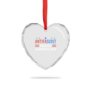 Antifascist Proud American Heart Crystal Glass Ornament Fight Fascism Protest Human Rights TS11 Print Your Wear