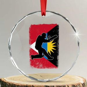Antigua and Barbuda Cricket Crystal Glass Ornament Retro Vintage Sport Antiguan Flag West Indies Cricket Fan TS10 Transparent Glass 3'' Circle Print Your Wear