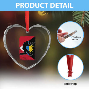 Antigua and Barbuda Cricket Heart Crystal Glass Ornament Retro Vintage Sport Antiguan Flag West Indies Cricket Fan TS10 Print Your Wear