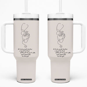 Appreciation Dr Tumbler With Handle A Truly Great Doctor Is Hard To Find Thank You Gifts TB10 One Size: 40 oz Beige Print Your Wear